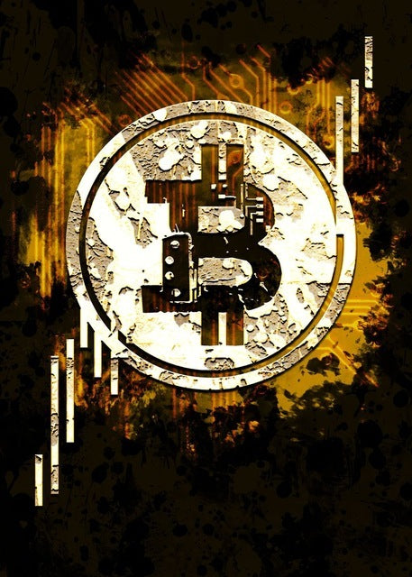 Modern Art Abstract Bitcoin Canvas Painting Glowing Neon Fashion Wall Posters And Nordic Style Decoration Home