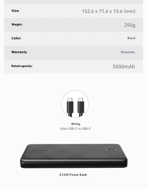 Compact Power Bank PD20W with Fast Charging and Dual Ports