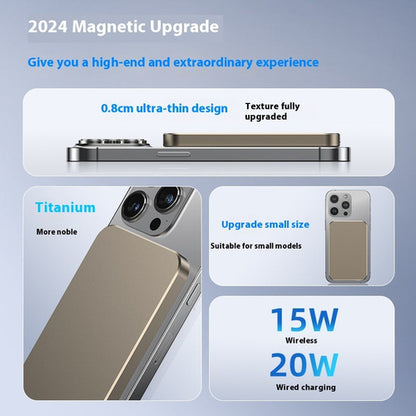 C17 Gold Power Bank with Magnetic Wireless Fast Charging and Compact
