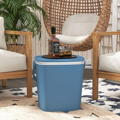 3-in-1 Portable Cooler Bar Table with Bottle Opener and Lift Top Lid