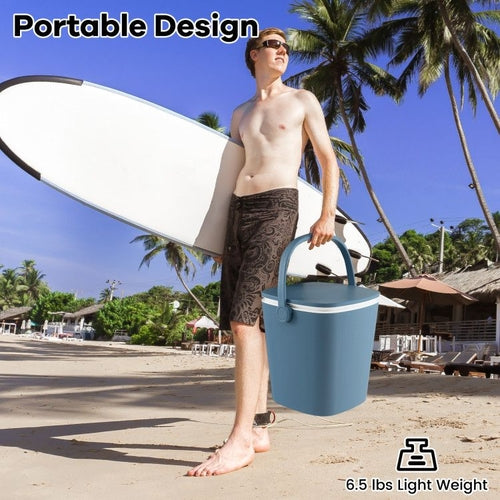 3-in-1 Portable Cooler Bar Table with Bottle Opener and Lift Top Lid