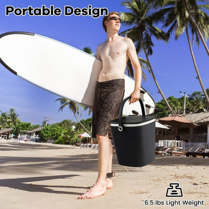 3-in-1 Portable Cooler Bar Table with Bottle Opener and Lift Top Lid